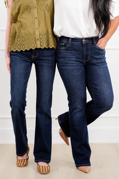 Judy Blue PETITE Mid Rise Dark Wash Bootcut Jeans