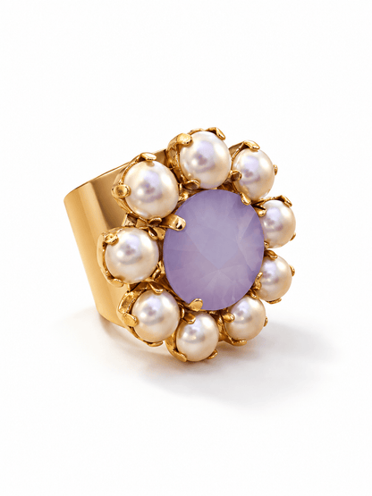 TOVA Twiggy Plus Crystal and Pearl Ring - Freckled Poppy