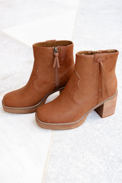 Yellow Box Western Inspired Vegan Leather Ankle Boot