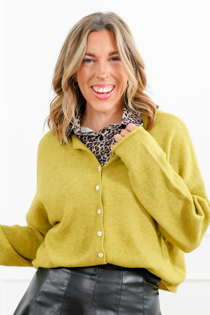 Leopard Print Button Down Collar