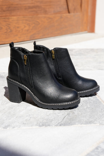 Corky's "Rocky Top" Block Heel Ankle Bootie with Side Zip
