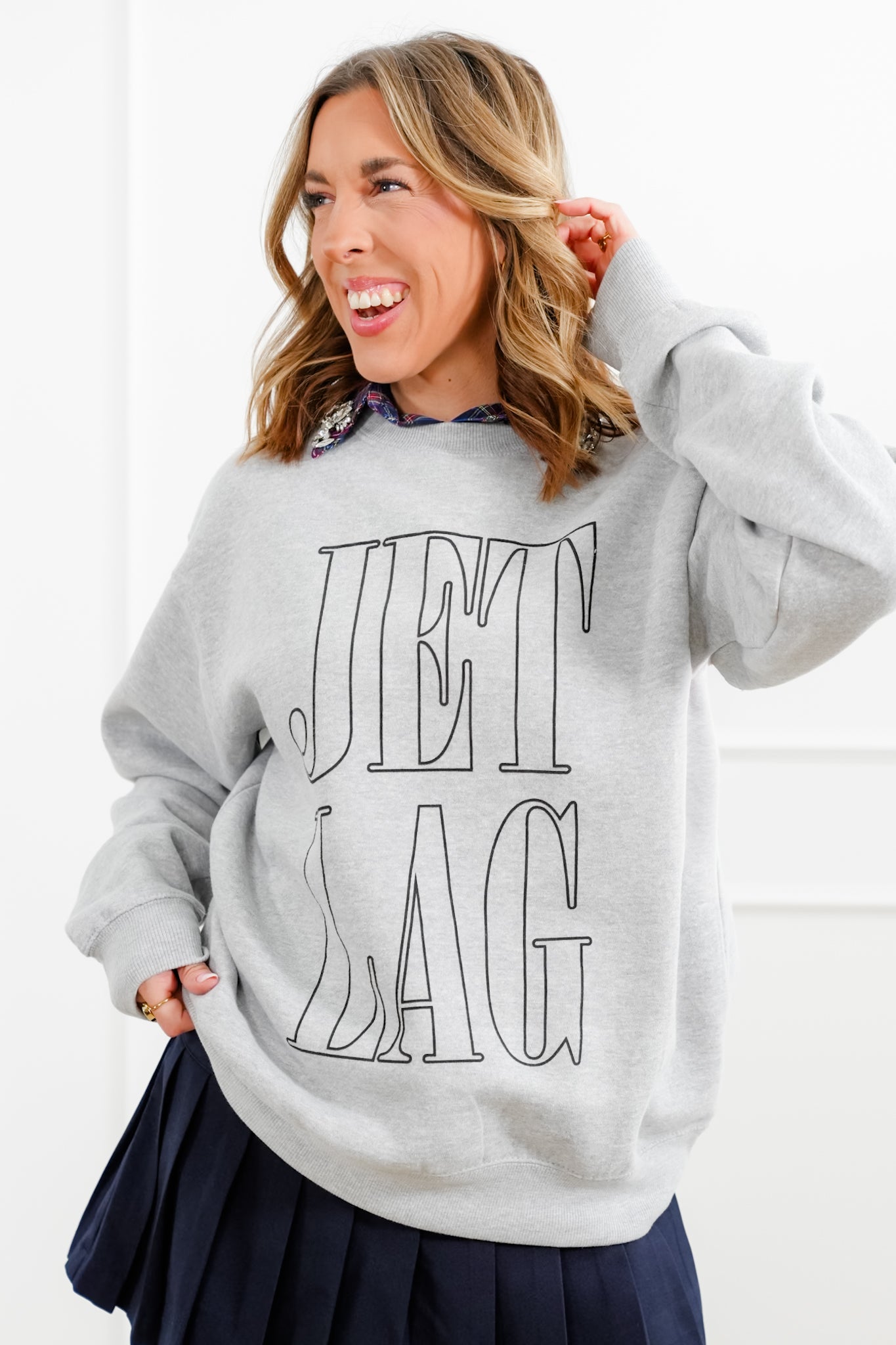 Long Sleeve "Jet Lag" Graphic Sweatshirt