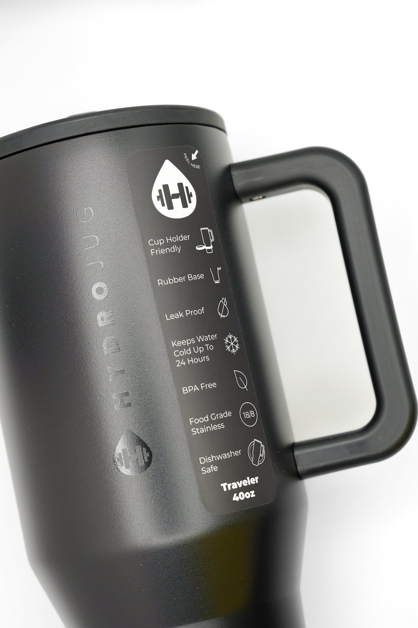 Black HydroJug 40 oz Traveler Tumbler
