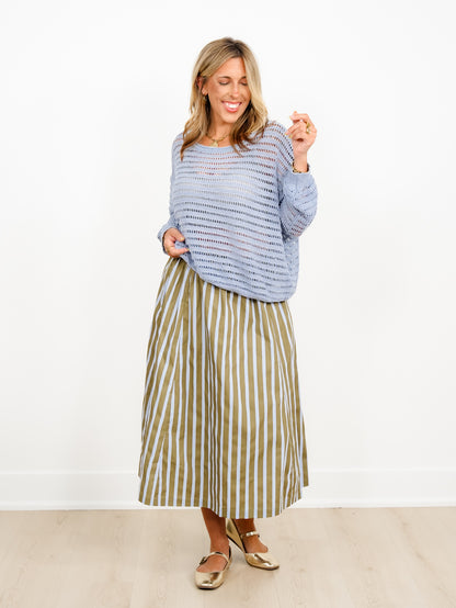 Loose Knit Long Sleeve BoatNeck Top