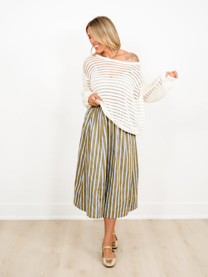 Loose Knit Long Sleeve BoatNeck Top