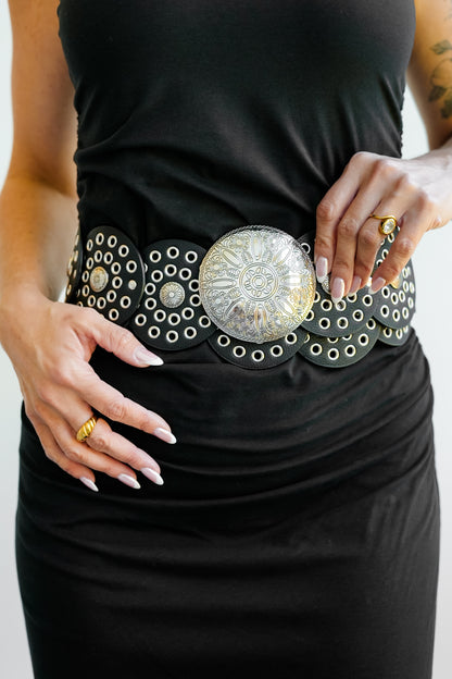 Wide Western Circle Belt with Grommets