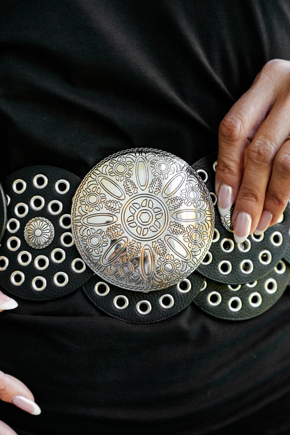 Wide Western Circle Belt with Grommets