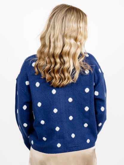 Polka Dot Long Sleeve Button Down Cardigan - Freckled Poppy