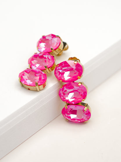 TOVA Hazel Pink Crystal Drop Earrings