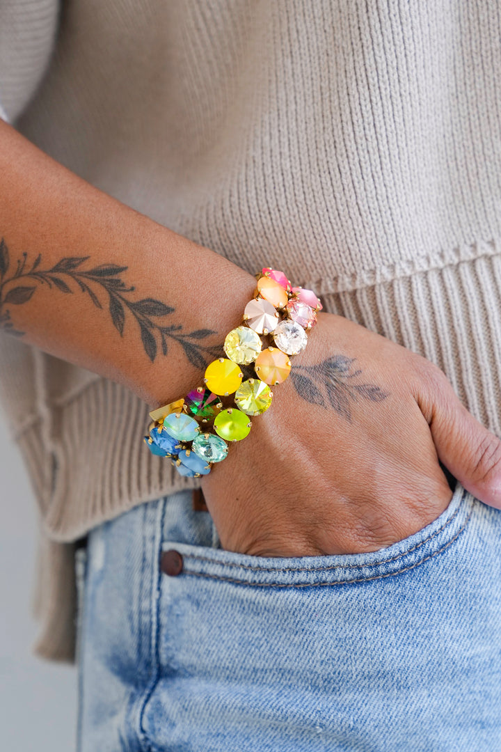 TOVA Olivia Mega Two Strand Stretch Bracelet In Candy Crush