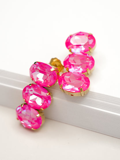 TOVA Hazel Pink Crystal Drop Earrings
