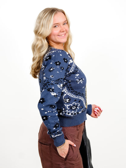 Floral Long Sleeve Button Down Cardigan