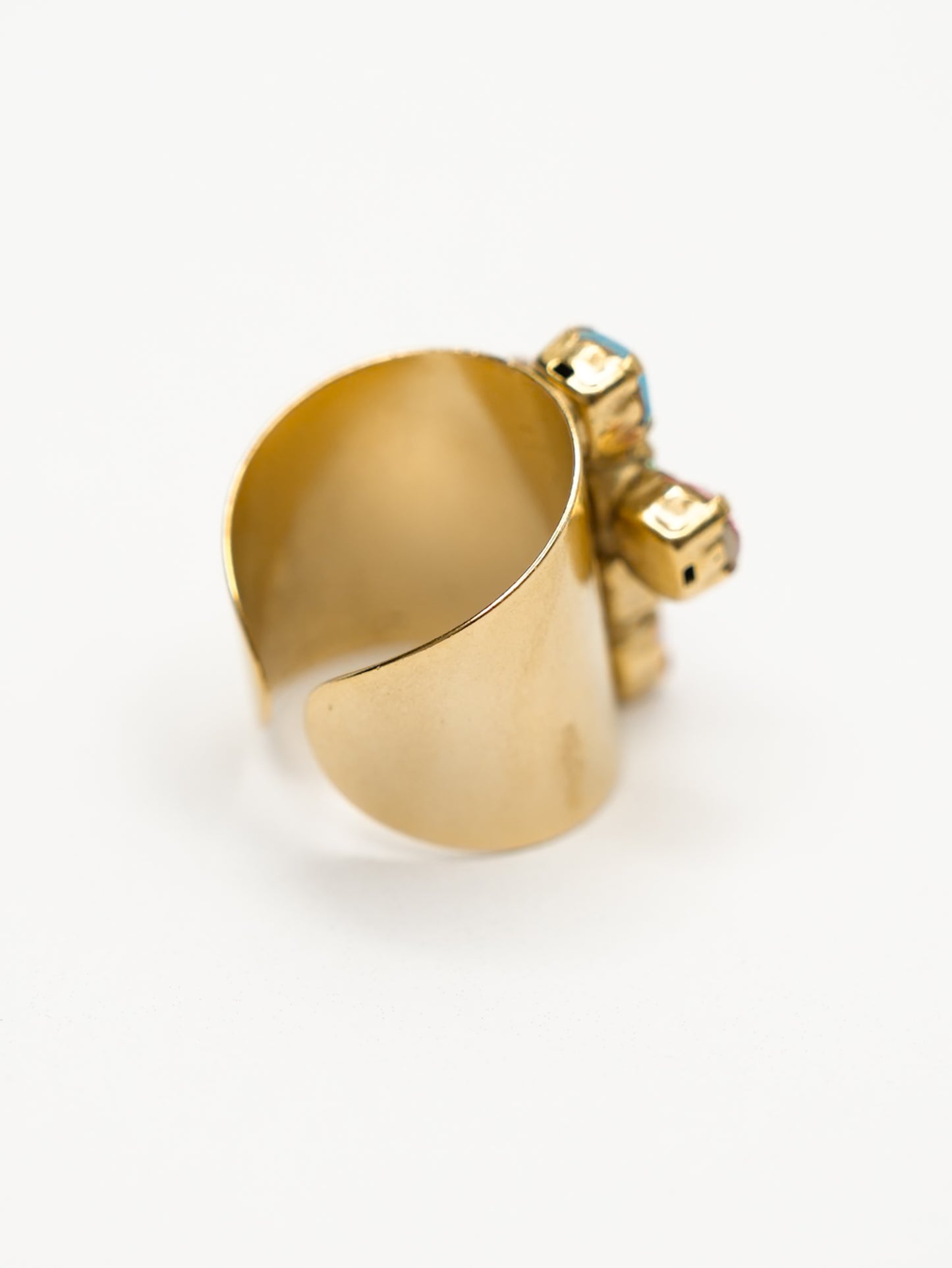 TOVA Baby Donatella Colorful Crystal Cross Ring