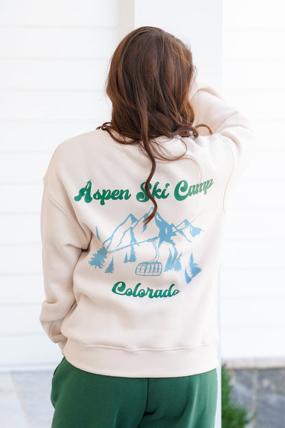 Long Sleeve "Aspen Ski Camp" Pullover Sweatshirt