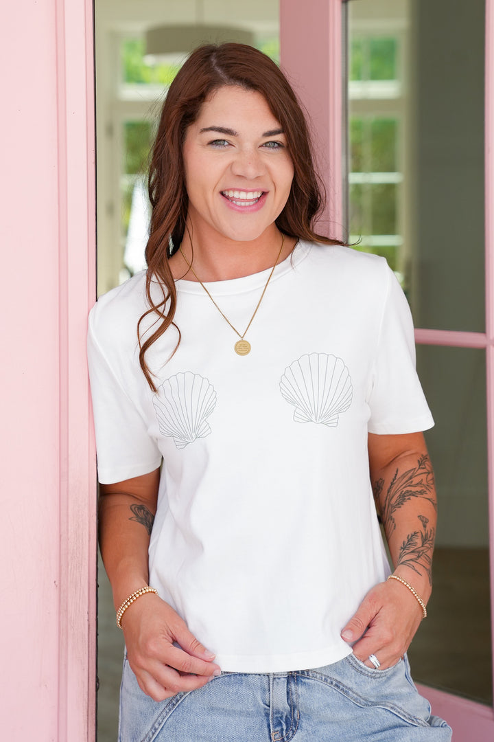 Seashell Print Short Sleeve Tee