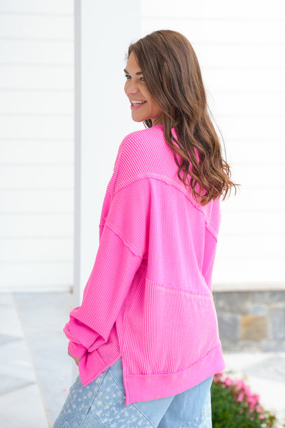 Plus/Reg Urban Ribbed Long Sleeve Round Neck Top