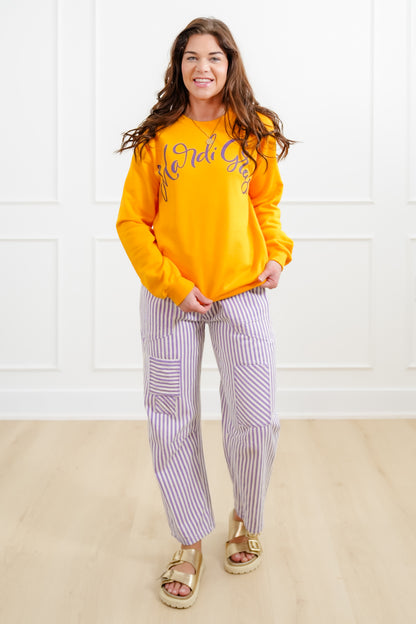 Plus/Reg Long Sleeve "Mardi Gras" Graphic Sweatshirt