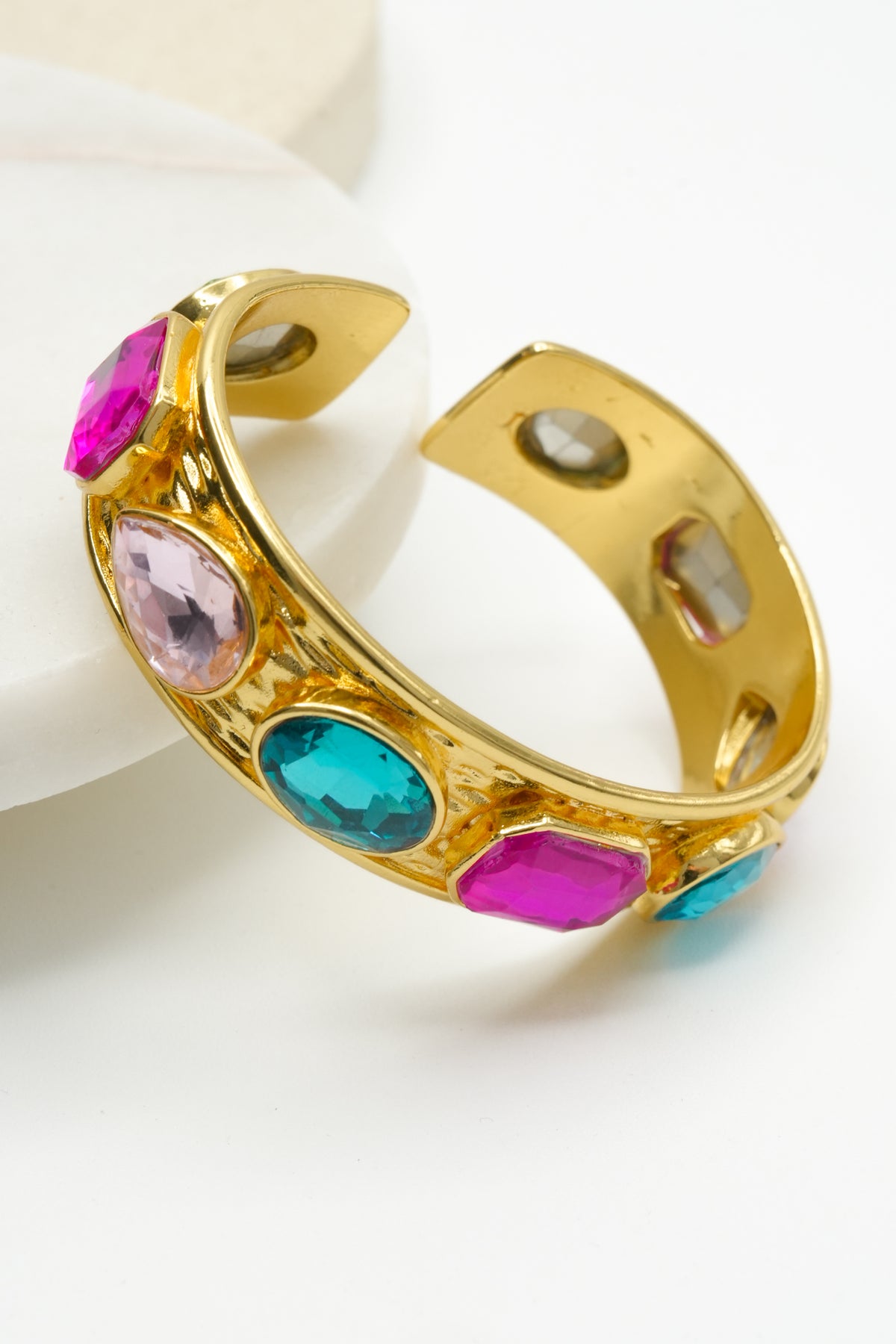 Treasure Jewels Multicolor Glow Bejeweled Bangle - Freckled Poppy