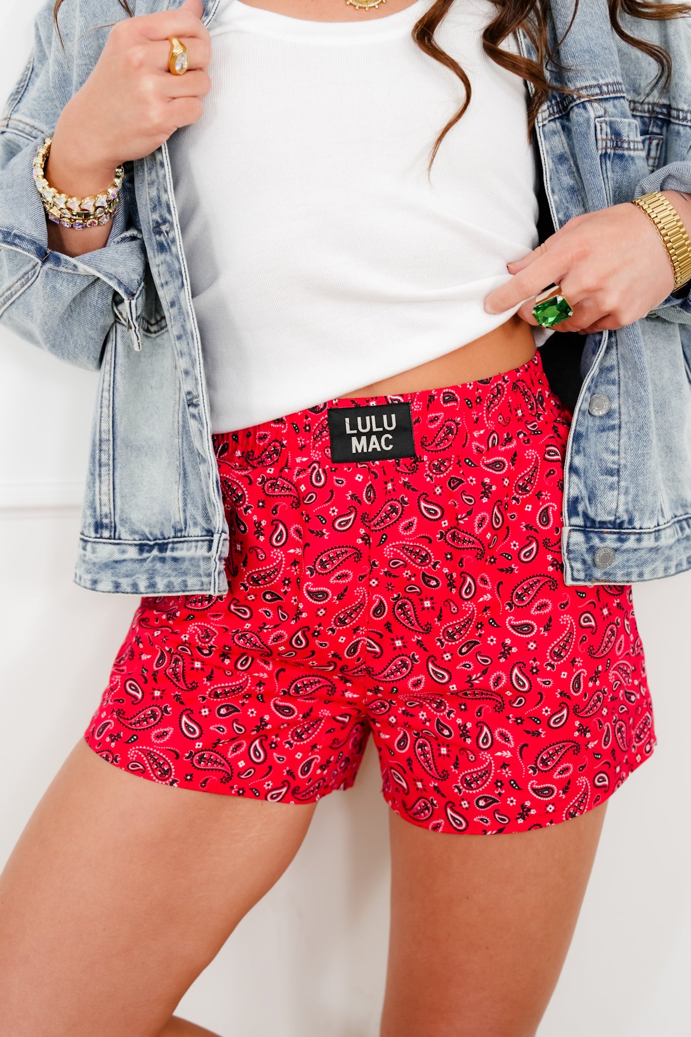 Lulu Mac Paisley Print Elastic Waist Short with Side Pockets
