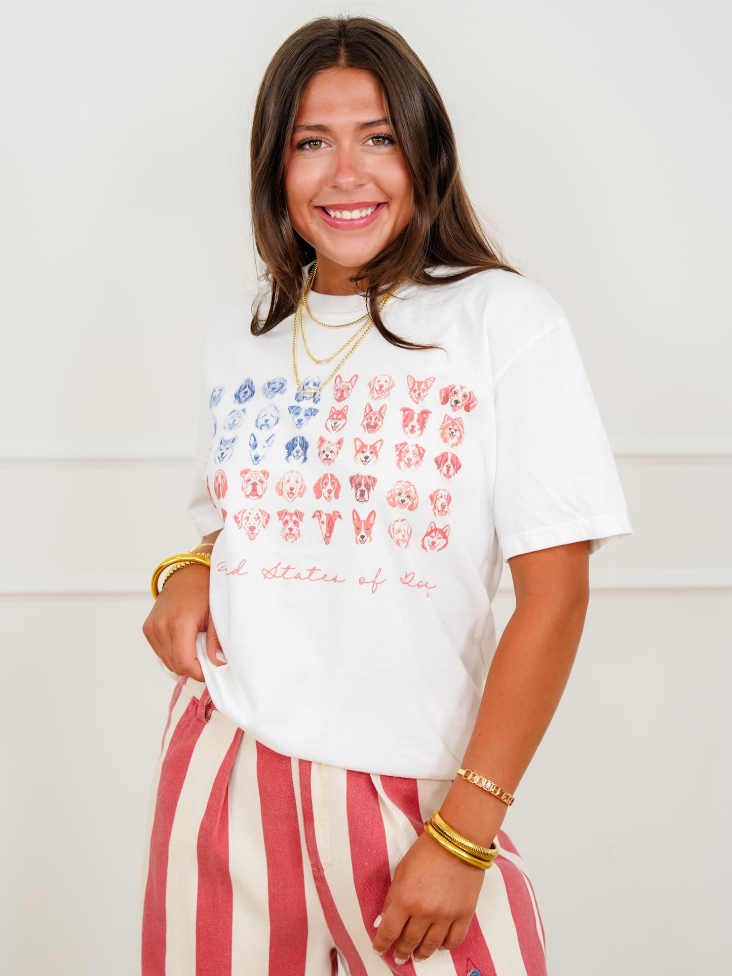 Plus/Reg Short Sleeve "United States Of Dogs" Graphic Tee