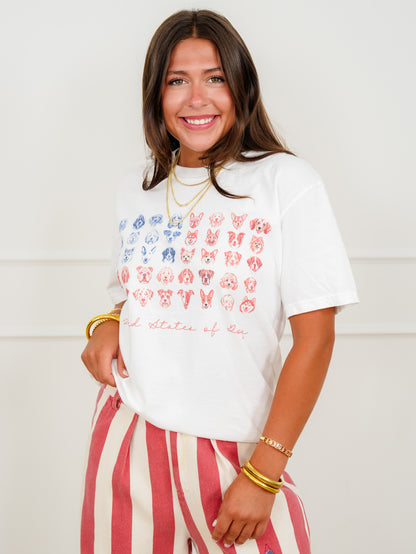 Plus/Reg Short Sleeve "United States Of Dogs" Graphic Tee