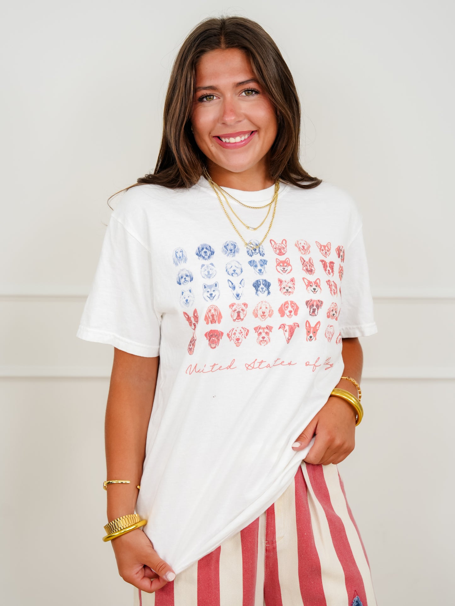 Plus/Reg Short Sleeve "United States Of Dogs" Graphic Tee