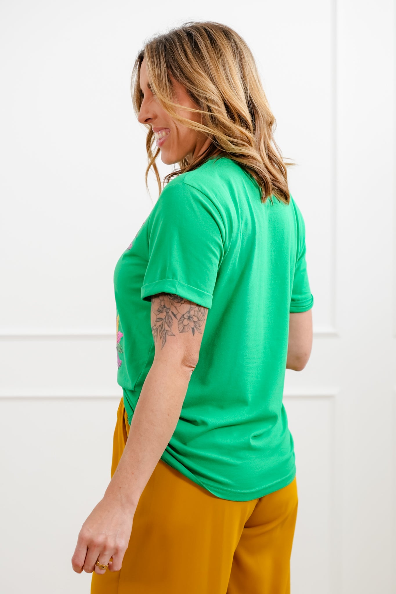 Plus/Reg Sequin Mardi Gras Mask Short Sleeve Tee