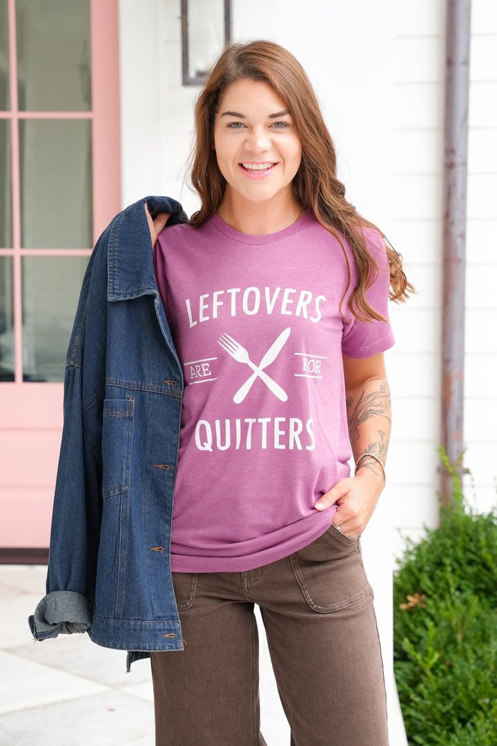 Plus/Reg Short Sleeve "Leftovers Are For Quitters" Graphic Tee