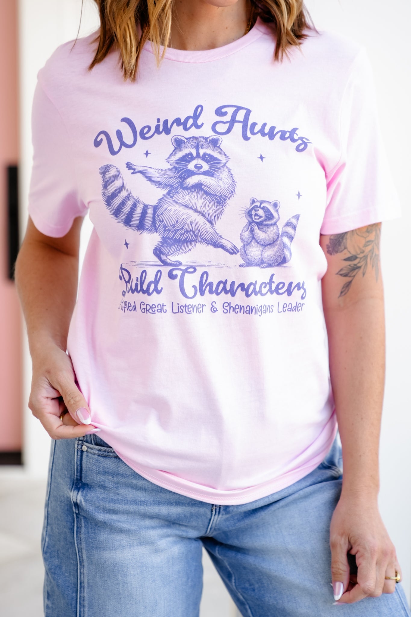 Plus/Reg Short Sleeve "Weird Aunts Build Characters" Graphic Tee