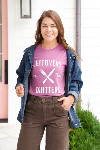 Plus/Reg Short Sleeve "Leftovers Are For Quitters" Graphic Tee