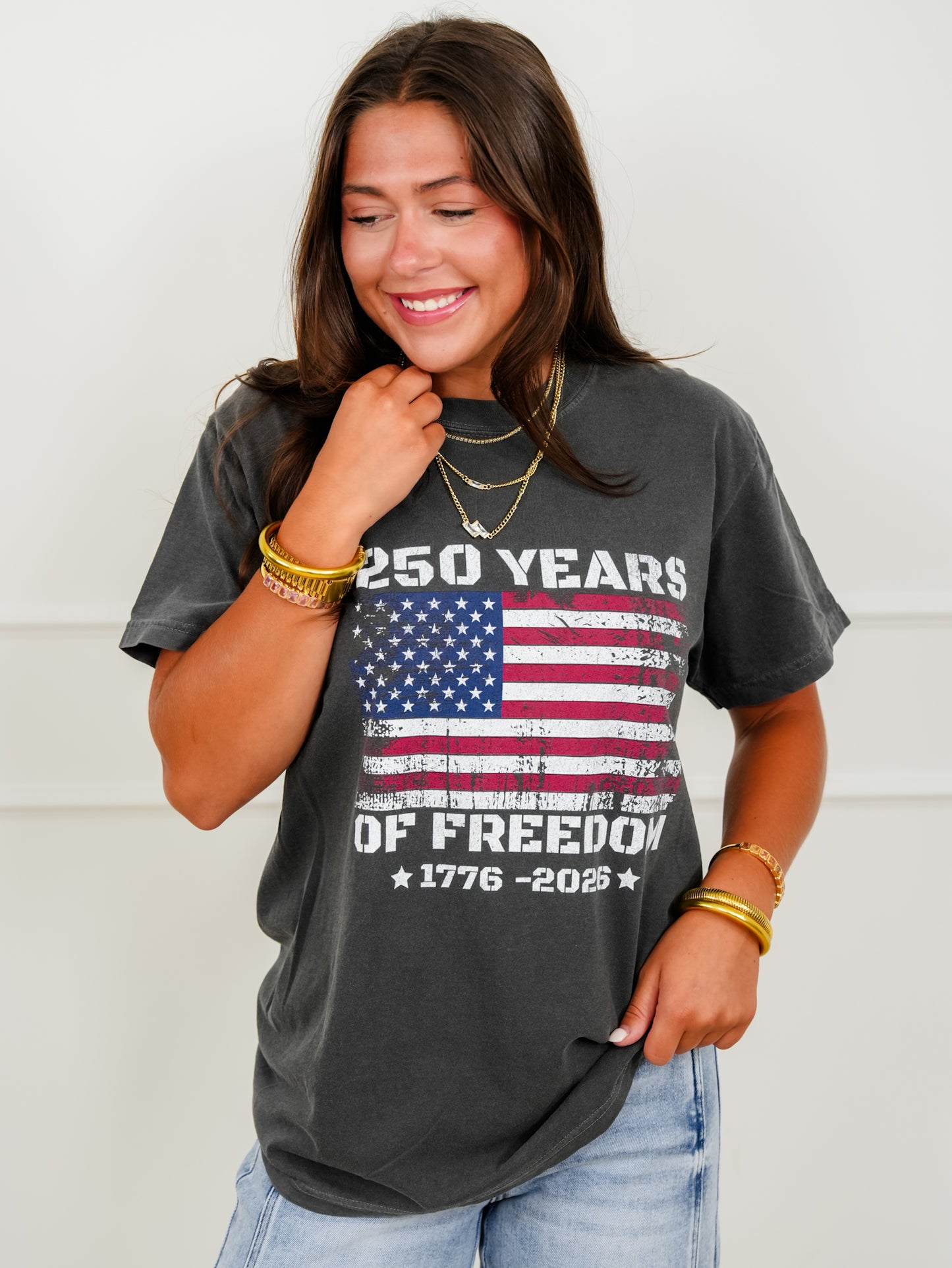 Plus/Reg Short Sleeve "250 Years Of Freedom" Graphic Tee
