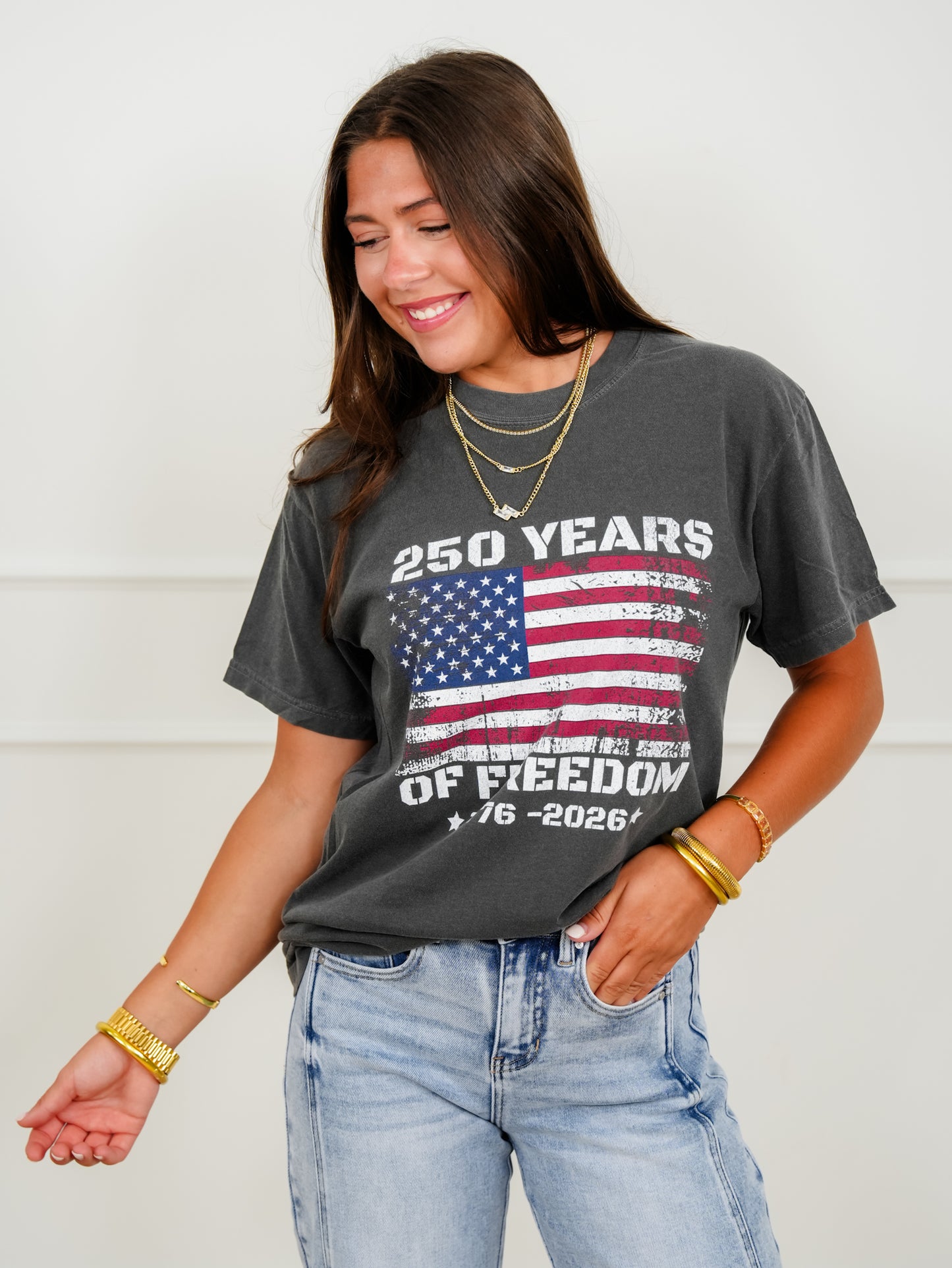 Plus/Reg Short Sleeve "250 Years Of Freedom" Graphic Tee