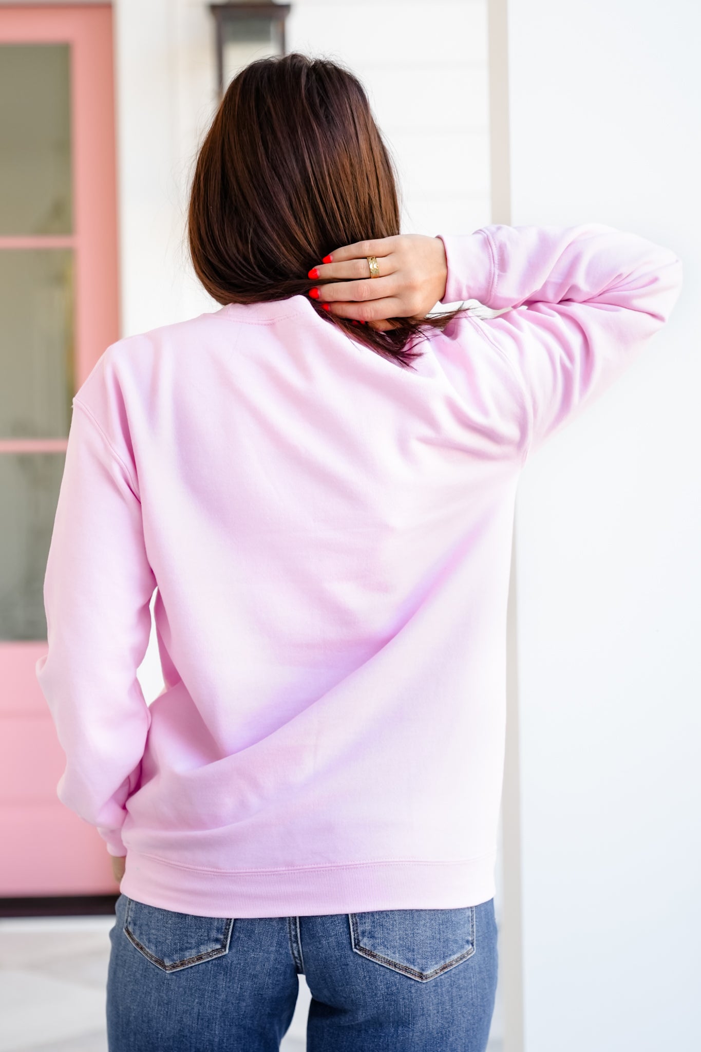 Plus/Reg Long Sleeve "Hop In Bestie" Graphic Sweatshirt