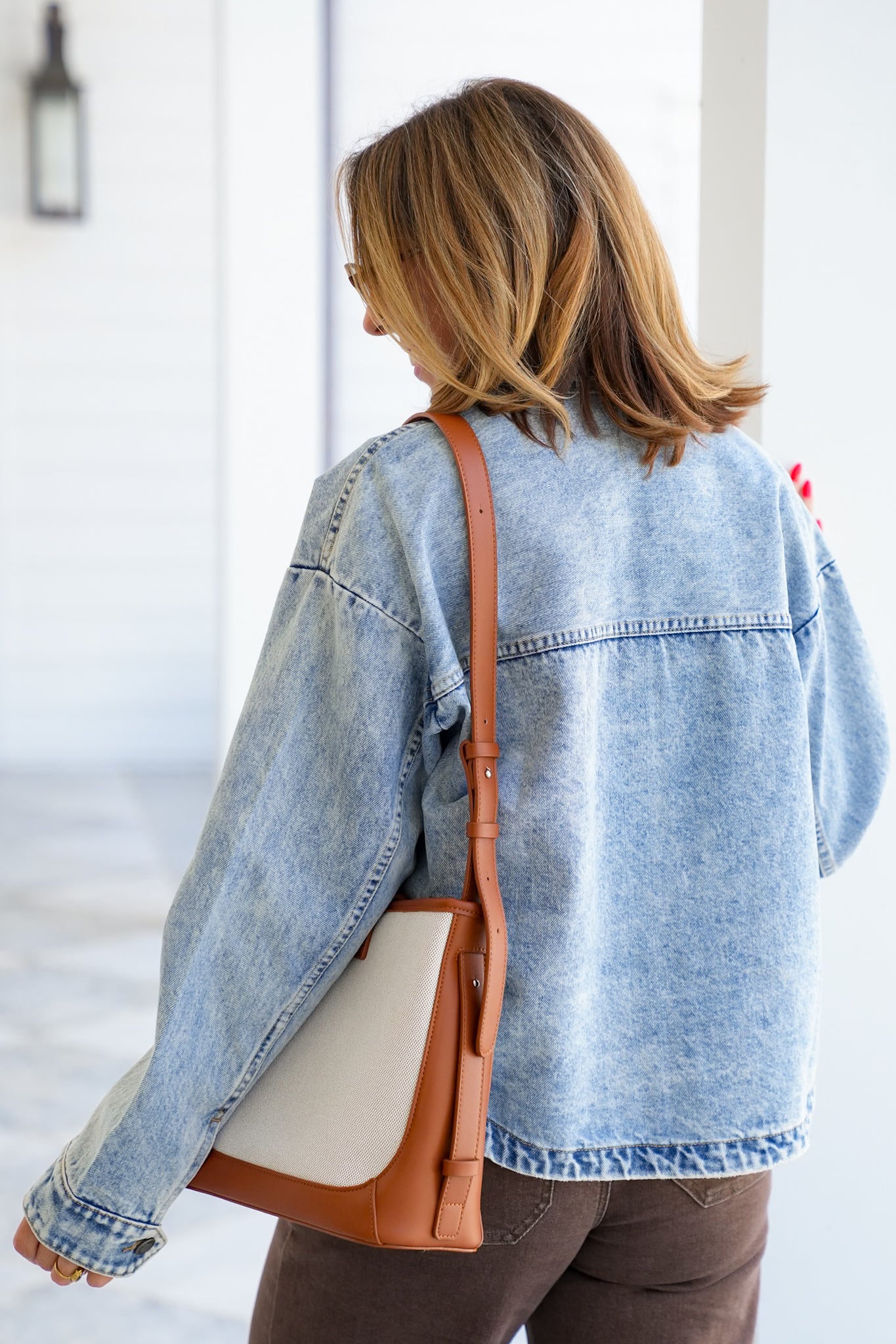 Veveret Acid Wash Long Sleeve Button Down Jacket
