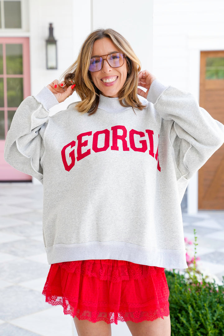 Long Sleeve Mock Neck "GEORGIA" Graphic Sweatshirt