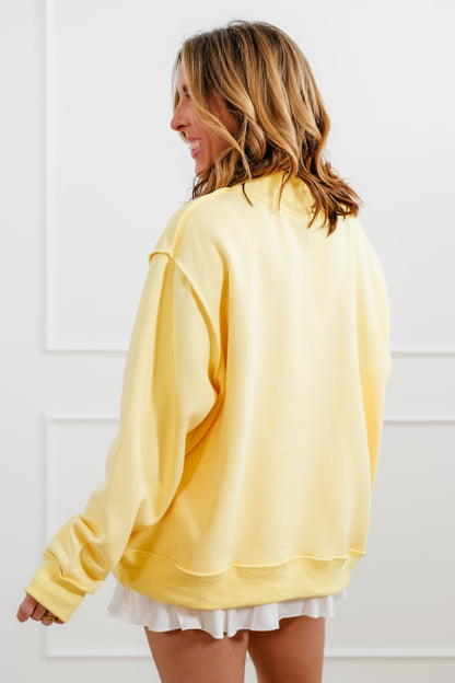 Long Sleeve Embroidered "DELULU" Pullover Sweatshirt