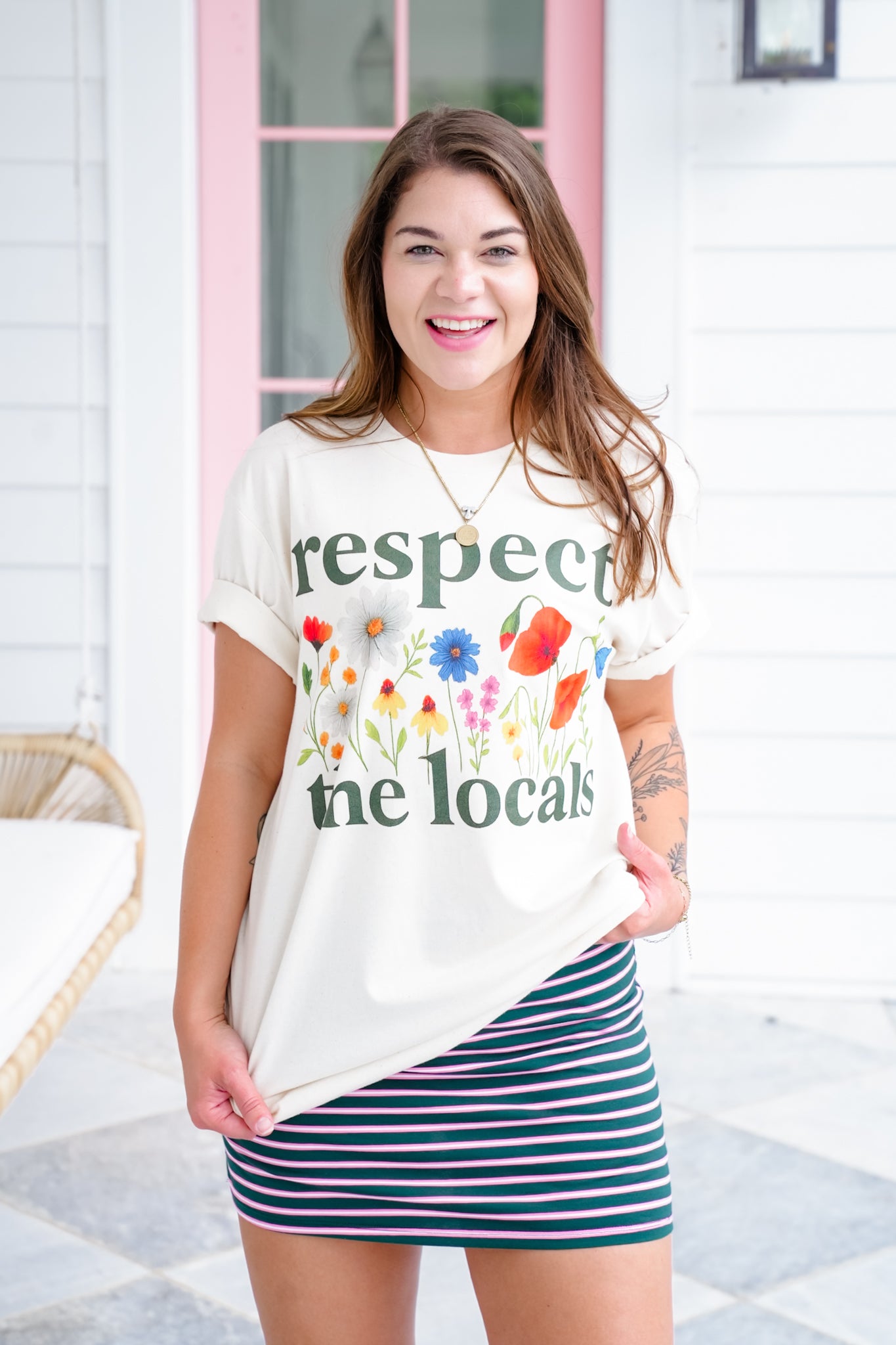 Plus/Reg Short Sleeve "Respect The Locals" Graphic Tee