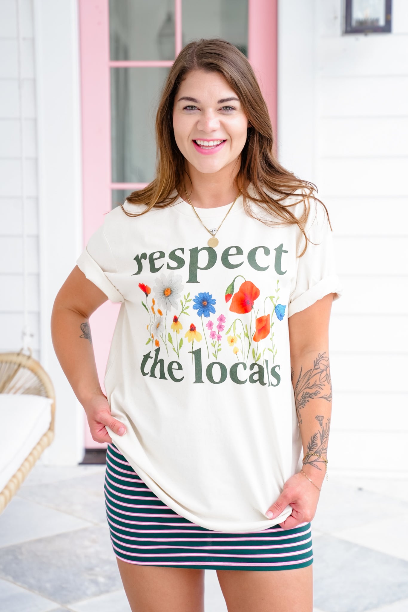 Plus/Reg Short Sleeve "Respect The Locals" Graphic Tee