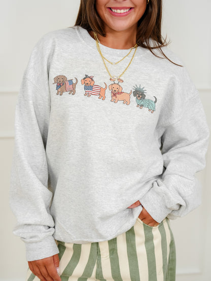 Plus/Reg Long Sleeve American Dogs Graphic Sweatshirt