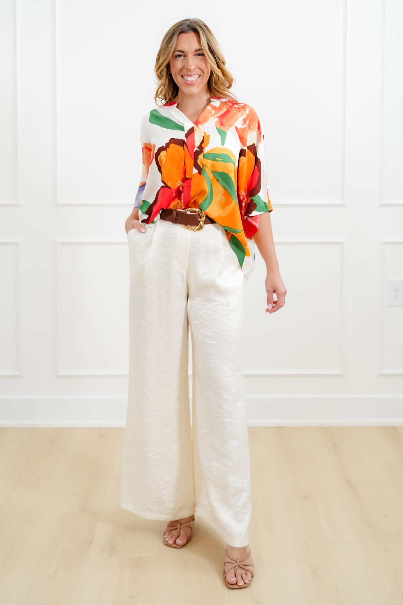 Plus/Reg Floral Print Dolman Sleeves Top