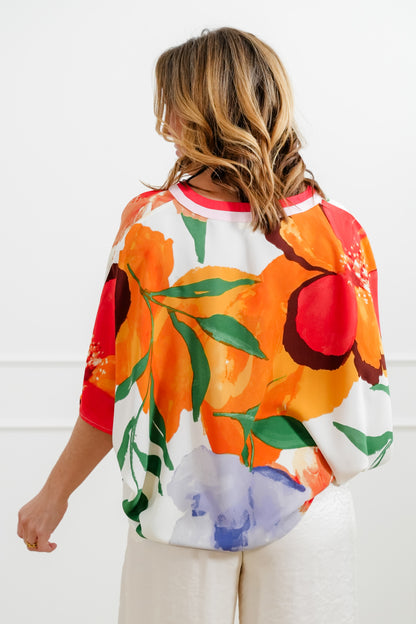 Plus/Reg Floral Print Dolman Sleeves Top