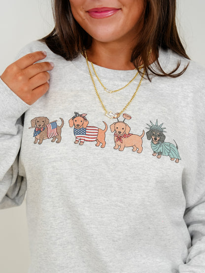 Plus/Reg Long Sleeve American Dogs Graphic Sweatshirt