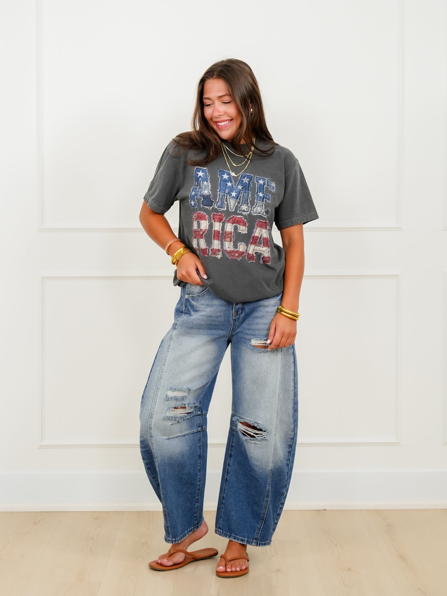 Plus/Reg Short Sleeve "America" Graphic Tee