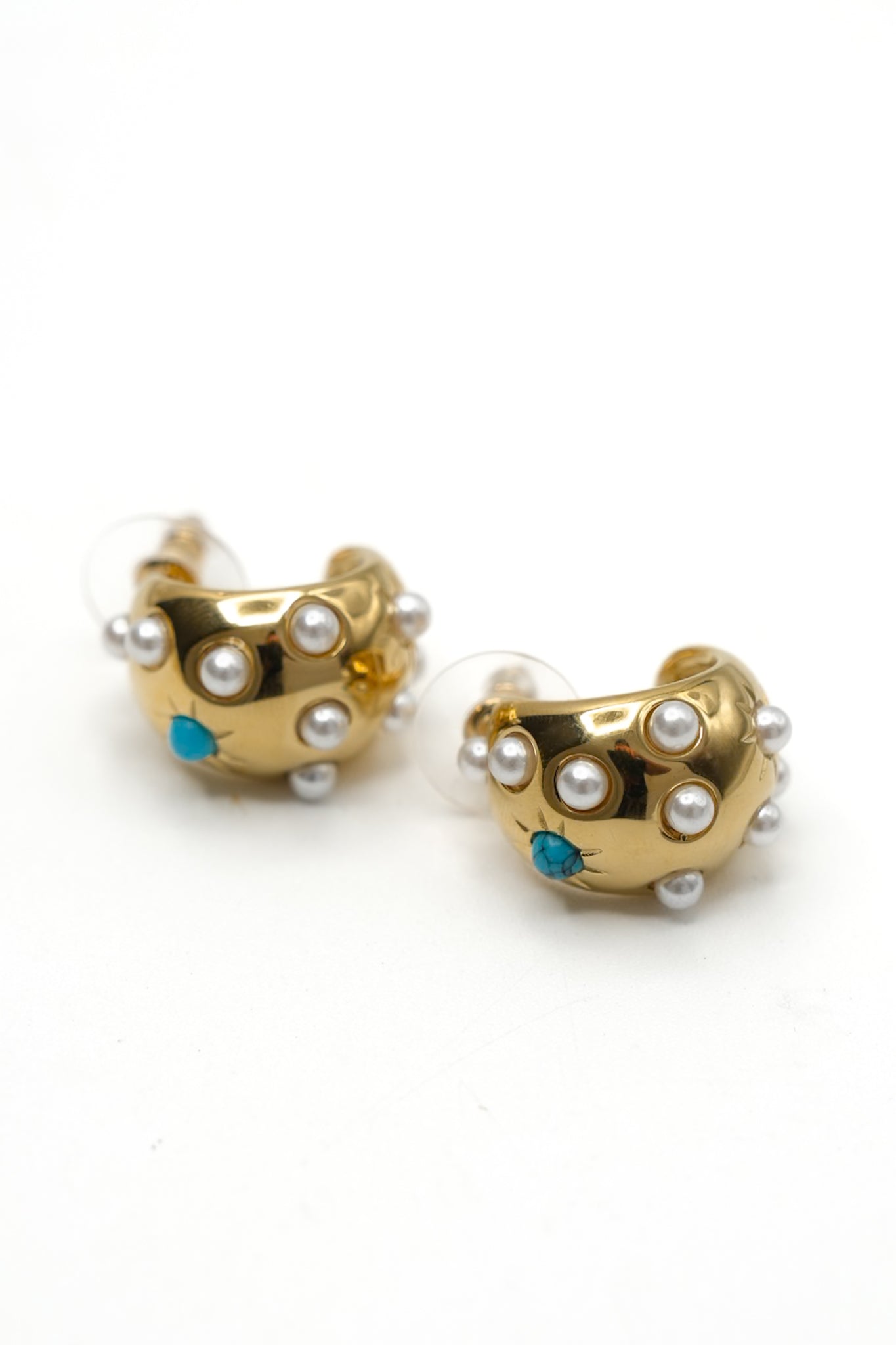Treasure Jewels Pop Dome Hoop Earrings