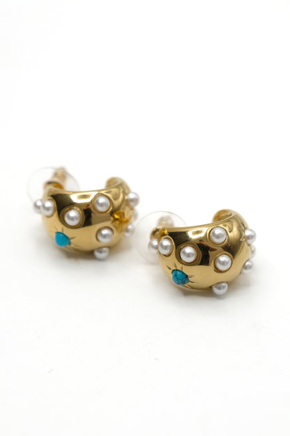Treasure Jewels Pop Dome Hoop Earrings