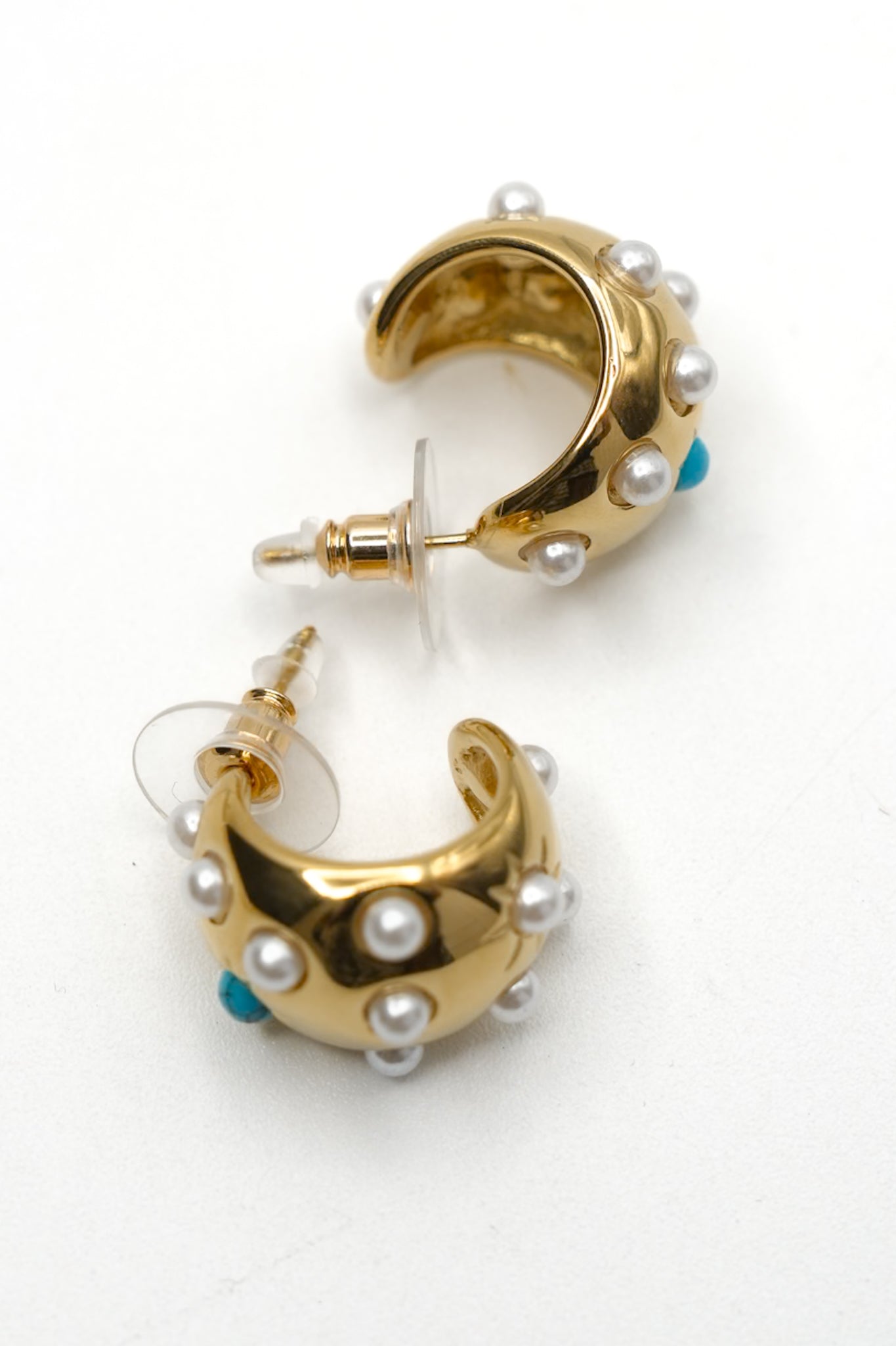 Treasure Jewels Pop Dome Hoop Earrings