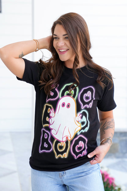 Plus/Reg Short Sleeve Neon Boo Graphic Tee