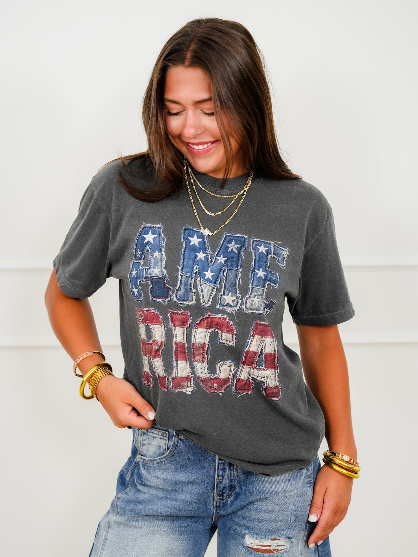 Plus/Reg Short Sleeve "America" Graphic Tee