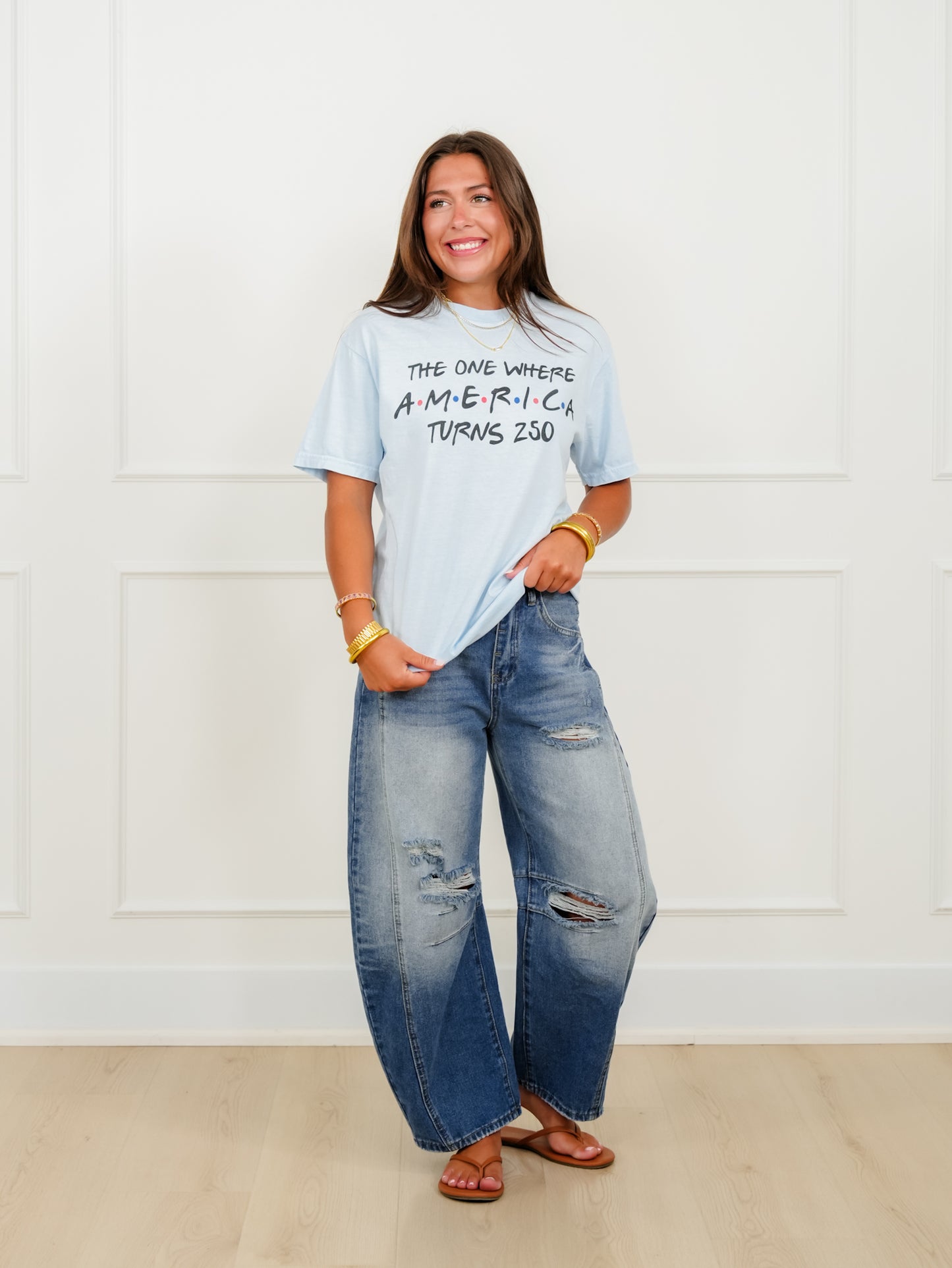 Plus/Reg Short Sleeve Friends "America Turns 250" Graphic Tee