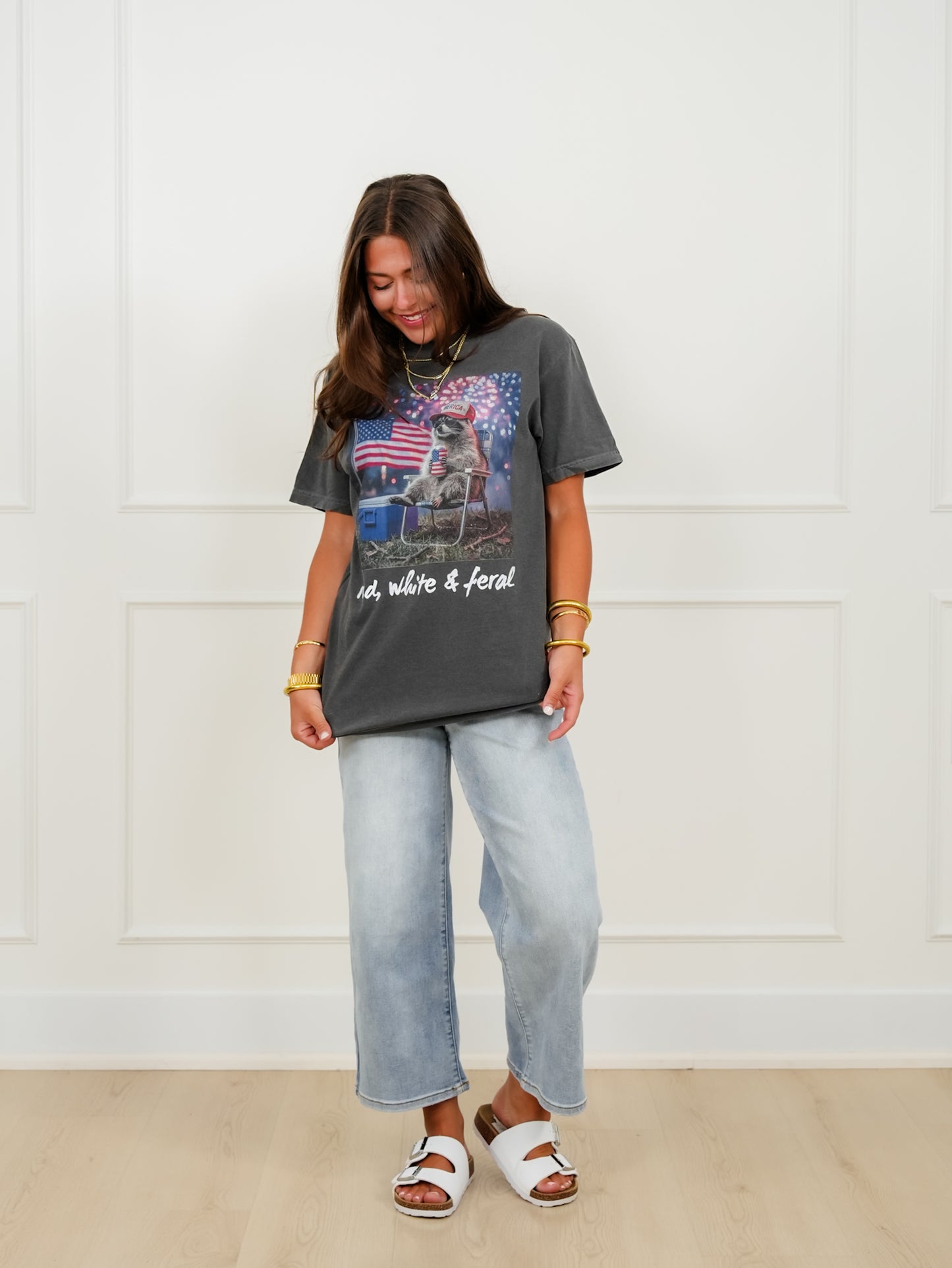 Plus/Reg Short Sleeve "Red, White & Feral" Graphic Tee
